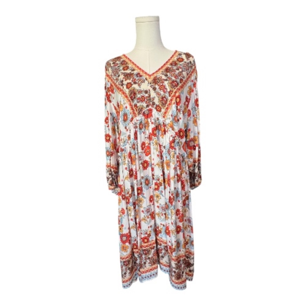 EUC BTFBM boho floral empire waist dress – size XL